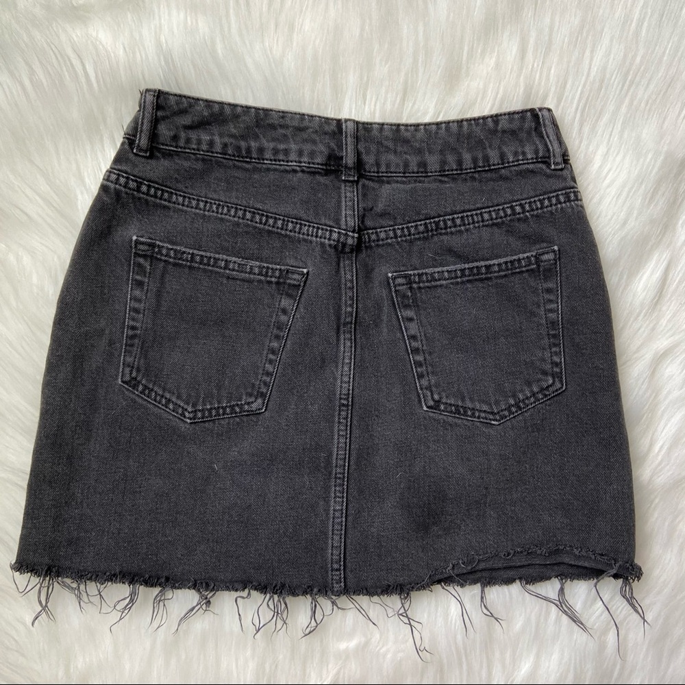 Topshop Moto Black Denim Cutoff Mini Skirt - Picture 9 of 10